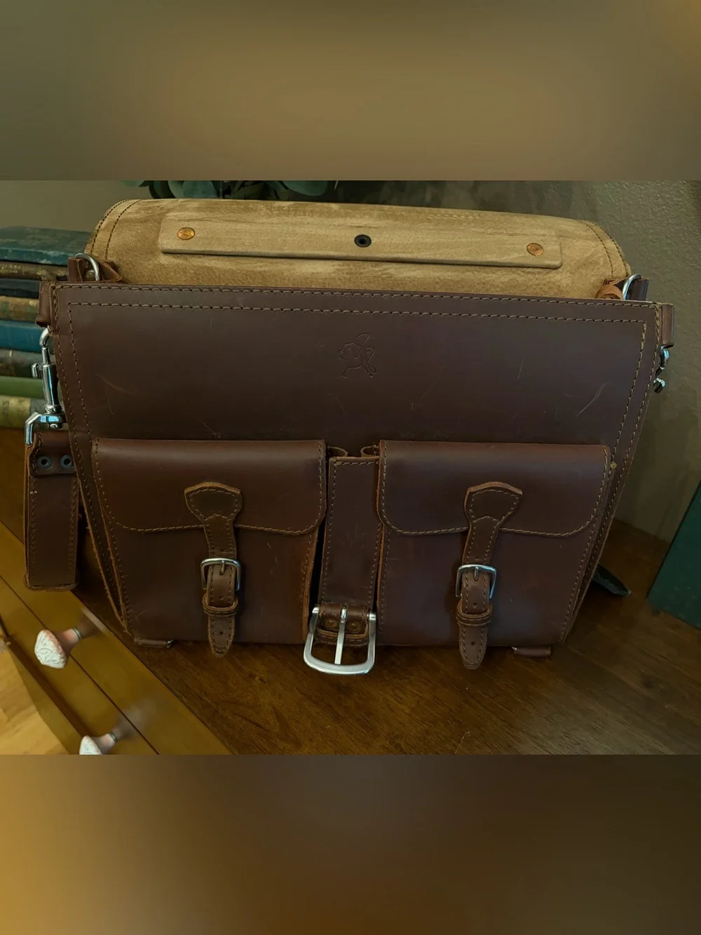 Saddleback Leather Pocket Briefcase Dark Coffee Brown Full Grain Messenger Bag